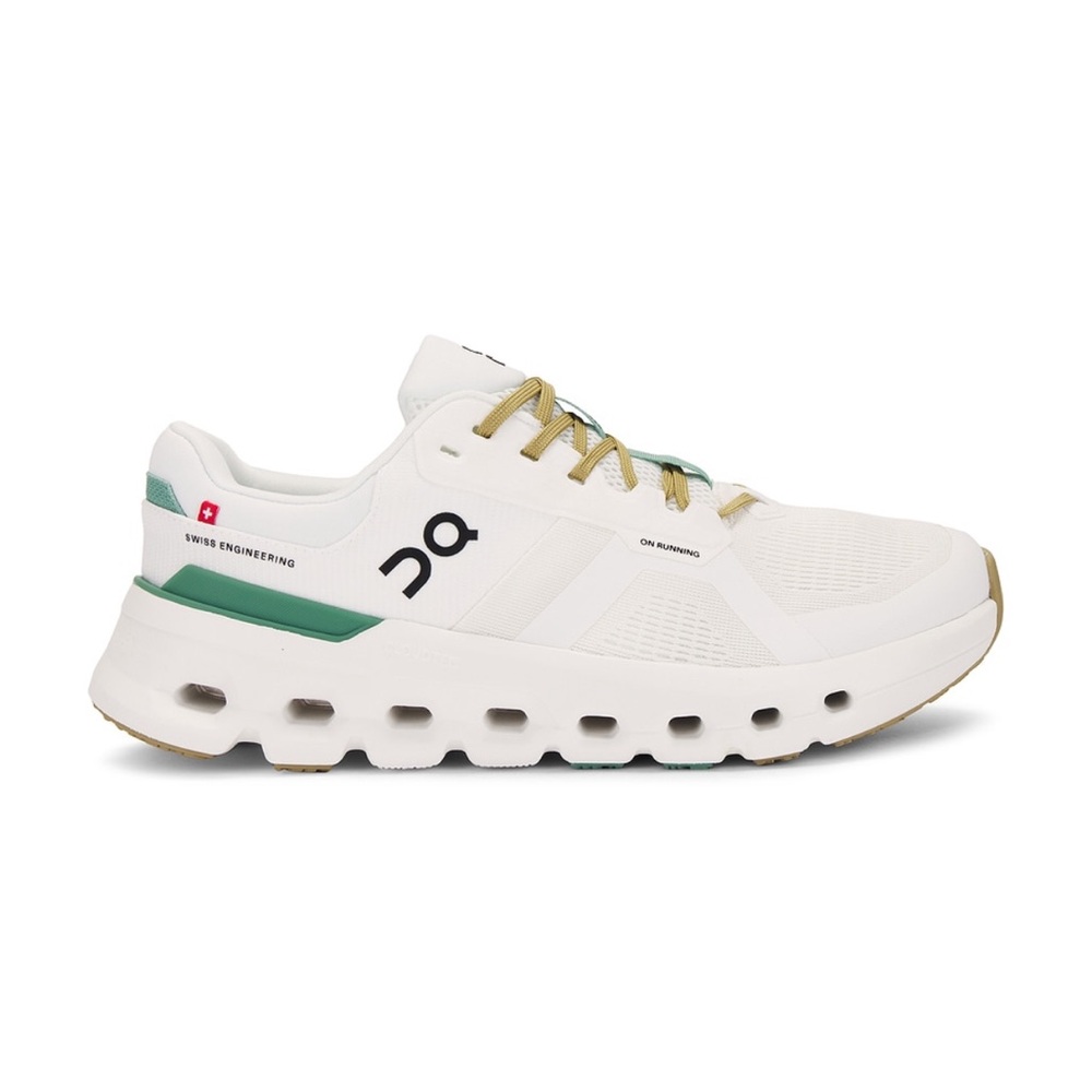 On cloudrunner 2 in green/undyed